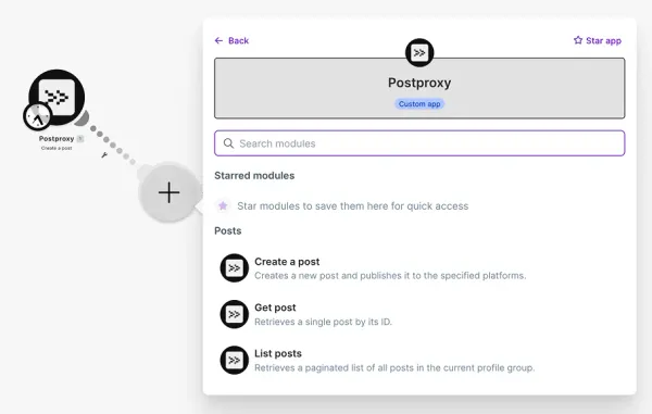 Postproxy module in Make scenario