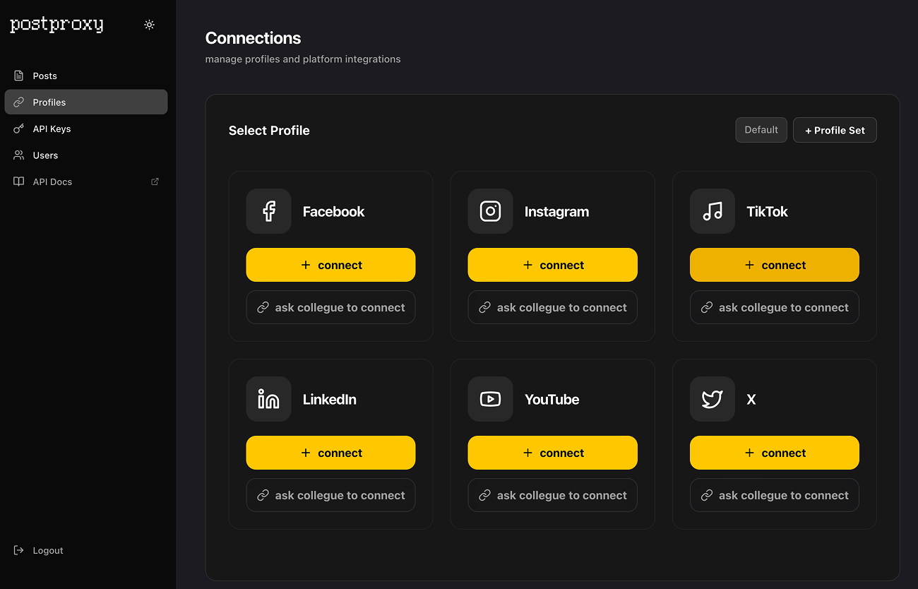 Step 2: Connect your social media accounts