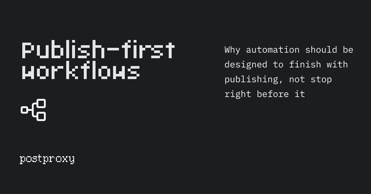 Publish-first workflows