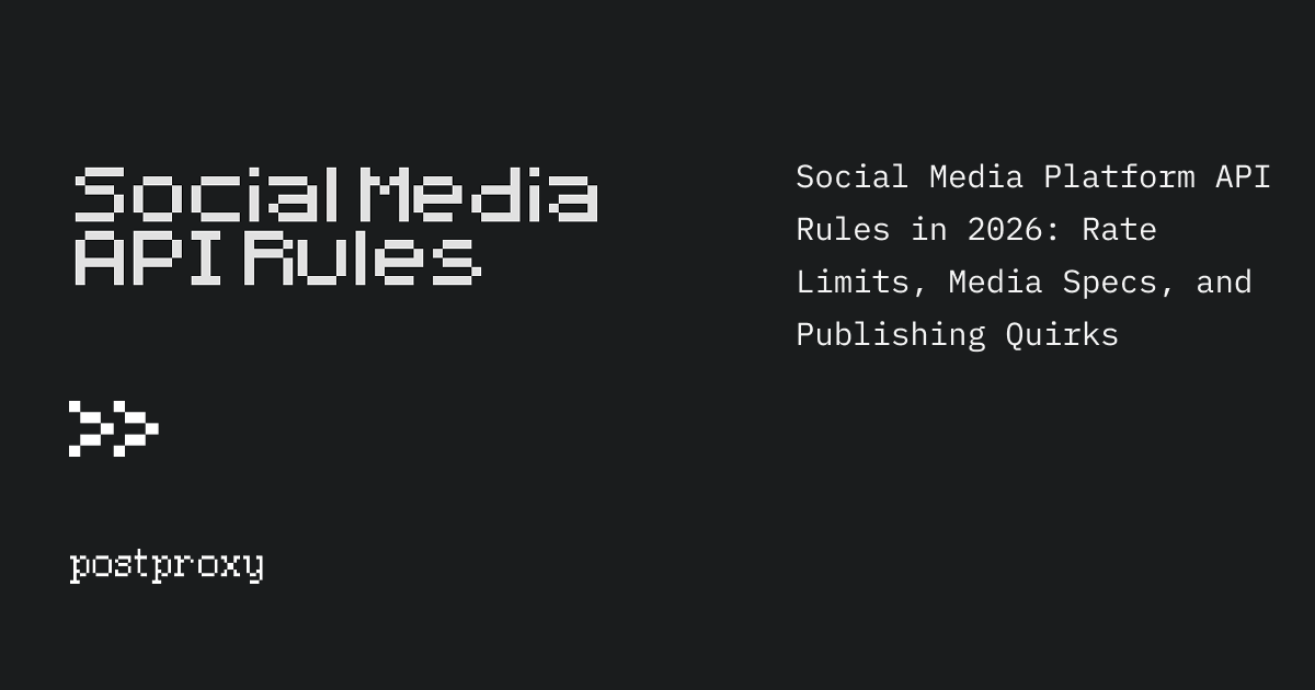 Social Media Platform API Rules in 2026: Rate Limits, Media Specs, and Publishing Quirks